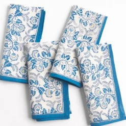 Gardenia Vine Azure Napkin | Set of 4