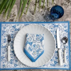 Gardenia Vine Azure Placemat | Set of 4
