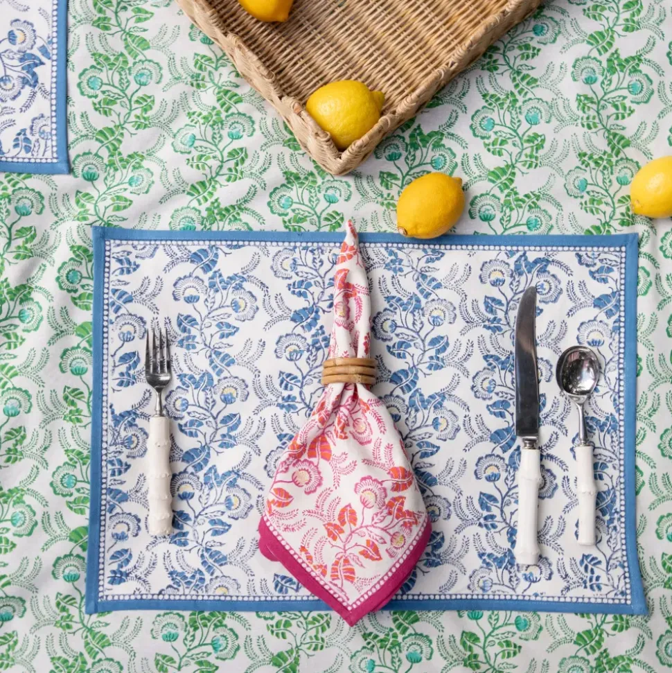 Gardenia Vine Azure Placemat | Set of 4