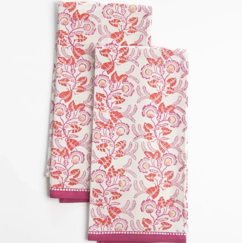Gardenia Vine Berry Tea Towels