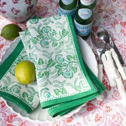 Gardenia Vine Emerald Napkin | Set of 4