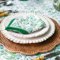 Gardenia Vine Emerald Napkin | Set of 4
