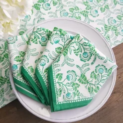 Gardenia Vine Emerald Napkin | Set of 4
