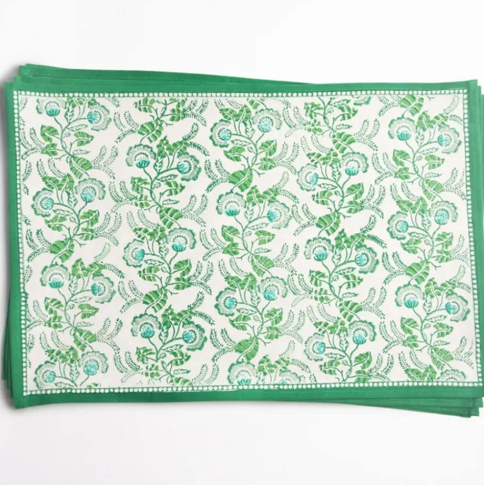 Gardenia Vine Emerald Placemat | Set of 4