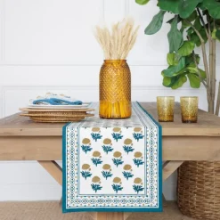 Gaya Teal & Marigold Table Runner
