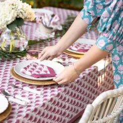 Geo Feather Fuchsia Napkin | Set of 4