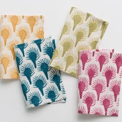 Geo Feather Mixed Cocktail Napkin | Set of 4