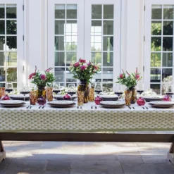 Geo Feather Moss Tablecloth