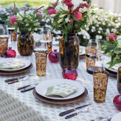 Geo Feather Moss Tablecloth