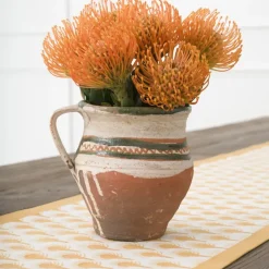 Geo Feather Ochre Table Runner