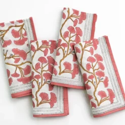 Ginkgo Coral Napkin | Set of 4