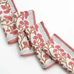 Ginkgo Coral Napkin | Set of 4