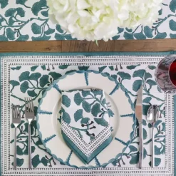 Ginkgo Teal Placemat | Set of 4