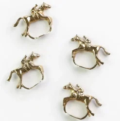 Gold Jockey Napkin Ring | Set of 4