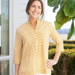 Golden Buti Pintuck Blouse