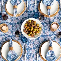 Grecian Palm Blue & Orchid Tablecloth