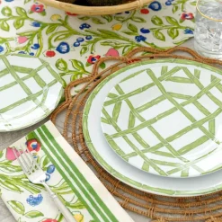 Green Bamboo Melamine Luncheon Plate | Set of 6