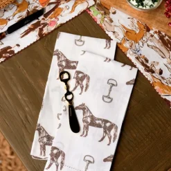 Horse and Snaffle Linen Fingertip Towels | Set of 2