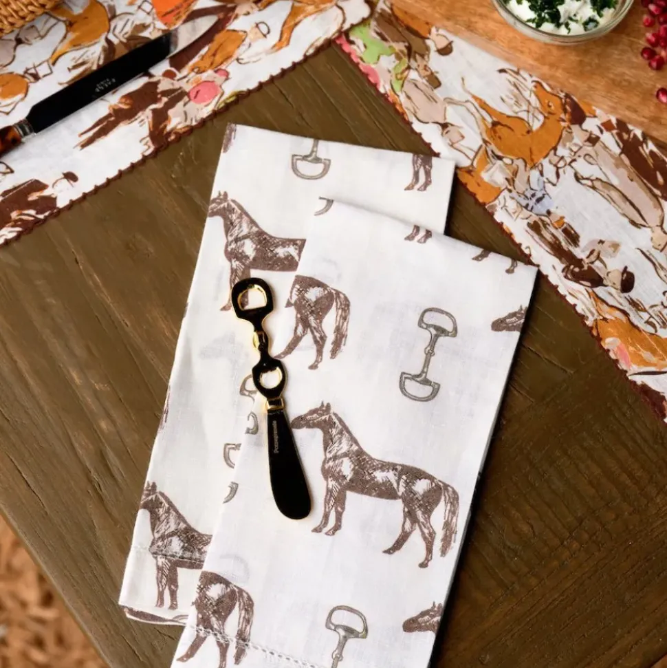 Horse and Snaffle Linen Fingertip Towels | Set of 2