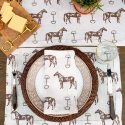 Horse and Snaffle Linen Napkin | Set of 4