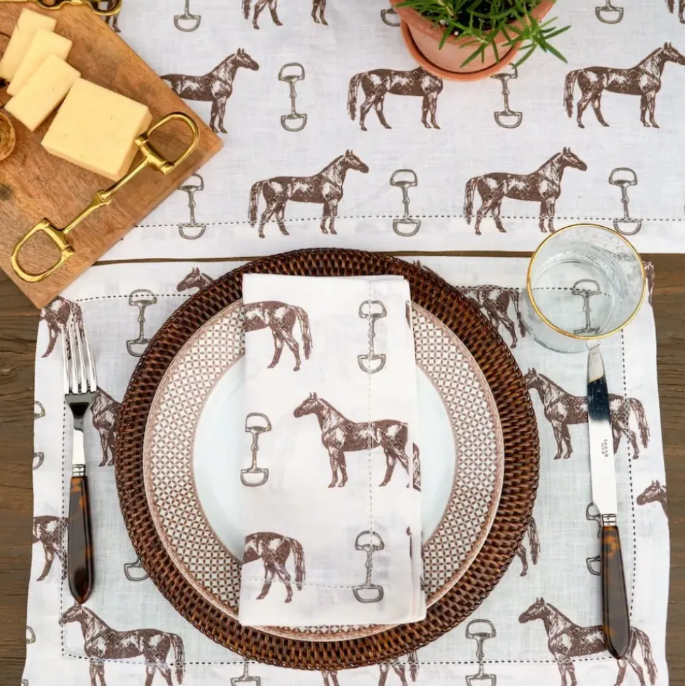 Horse and Snaffle Linen Napkin | Set of 4