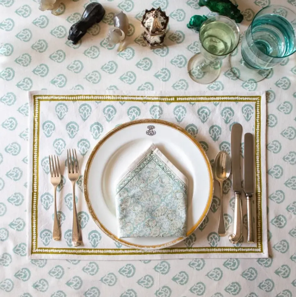 India Hicks Home Carnation Seafoam Placemat | Set of 4