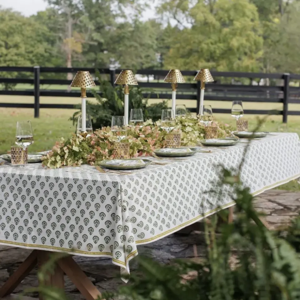 India Hicks Home Carnation Hunter Green Tablecloth