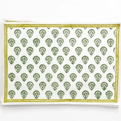 India Hicks Home Carnation Hunter Green Placemat | Set of 4