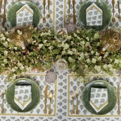 India Hicks Home Carnation Hunter Green Placemat | Set of 4