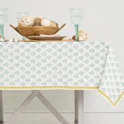 India Hicks Home Carnation Seafoam Tablecloth