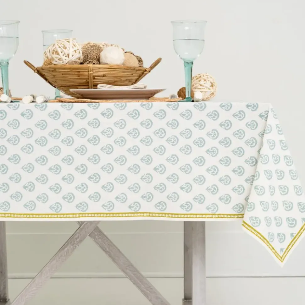India Hicks Home Carnation Seafoam Tablecloth
