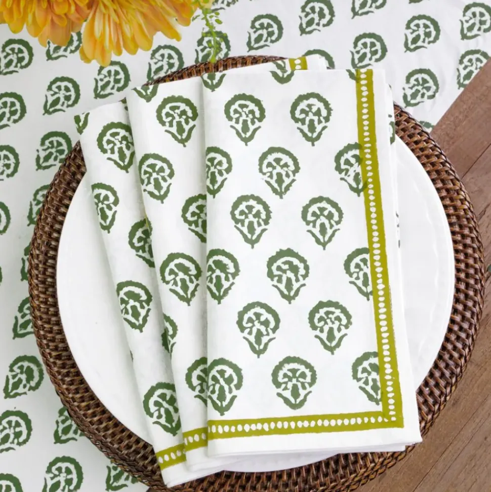 India Hicks Home Carnation Hunter Green Napkin | Set of 4