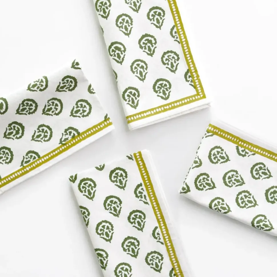 India Hicks Home Carnation Hunter Green Napkin | Set of 4