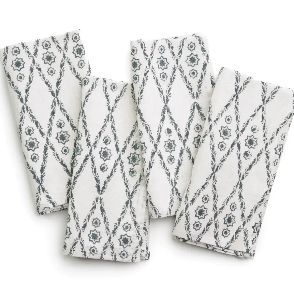India Hicks Home Diamond Blue Napkins | Set of 4