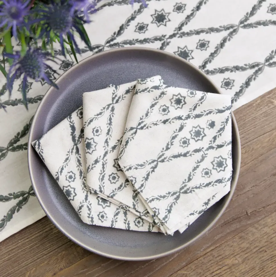 India Hicks Home Diamond Blue Napkins | Set of 4