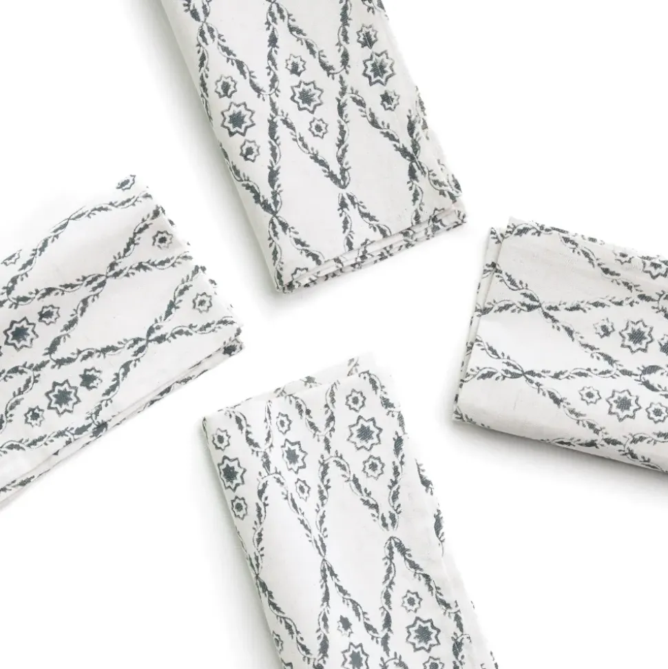India Hicks Home Diamond Blue Napkins | Set of 4