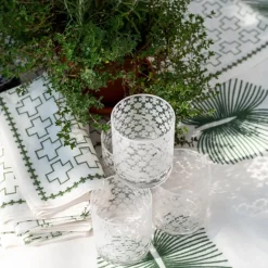 India Hicks Home Frosted Cuban Cross Bourbon Glass | Set of 4