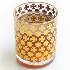 India Hicks Home Gold Cuban Cross Bourbon Glass | Set of 4