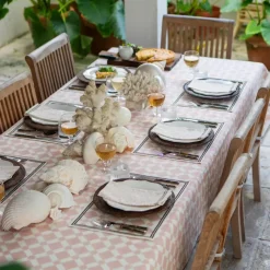 India Hicks Home Latticework Blush Tablecloth