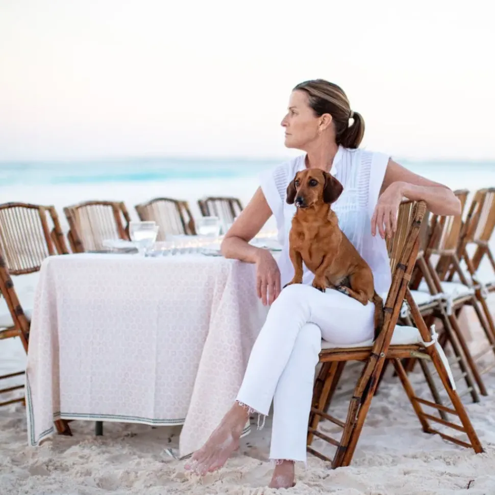 India Hicks Home Mini Sea Biscuit Blush Tablecloth