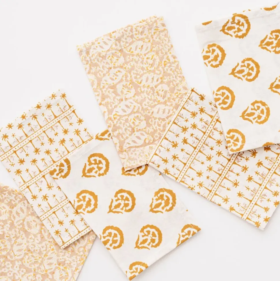 India Hicks Home Multi Golden Cocktail Napkin | Set of 6