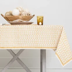 India Hicks Home Palm Avenue Golden Tablecloth