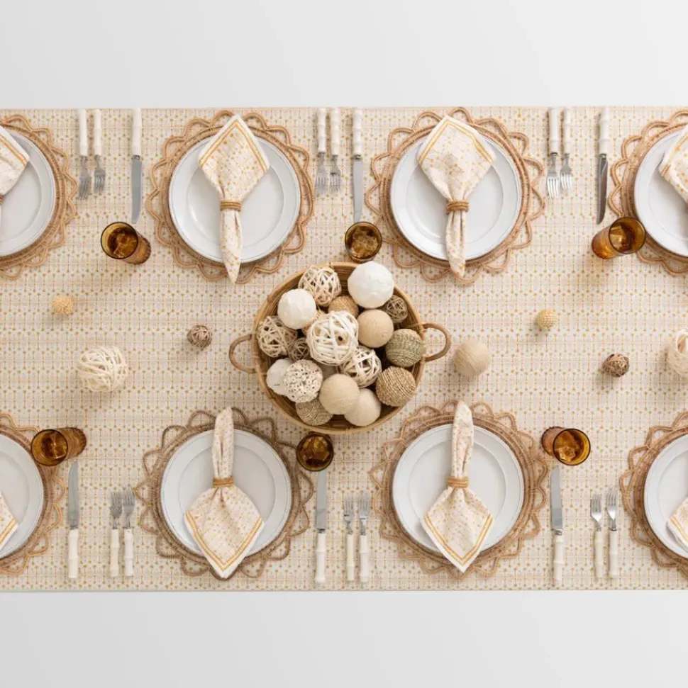 India Hicks Home Palm Avenue Golden Tablecloth