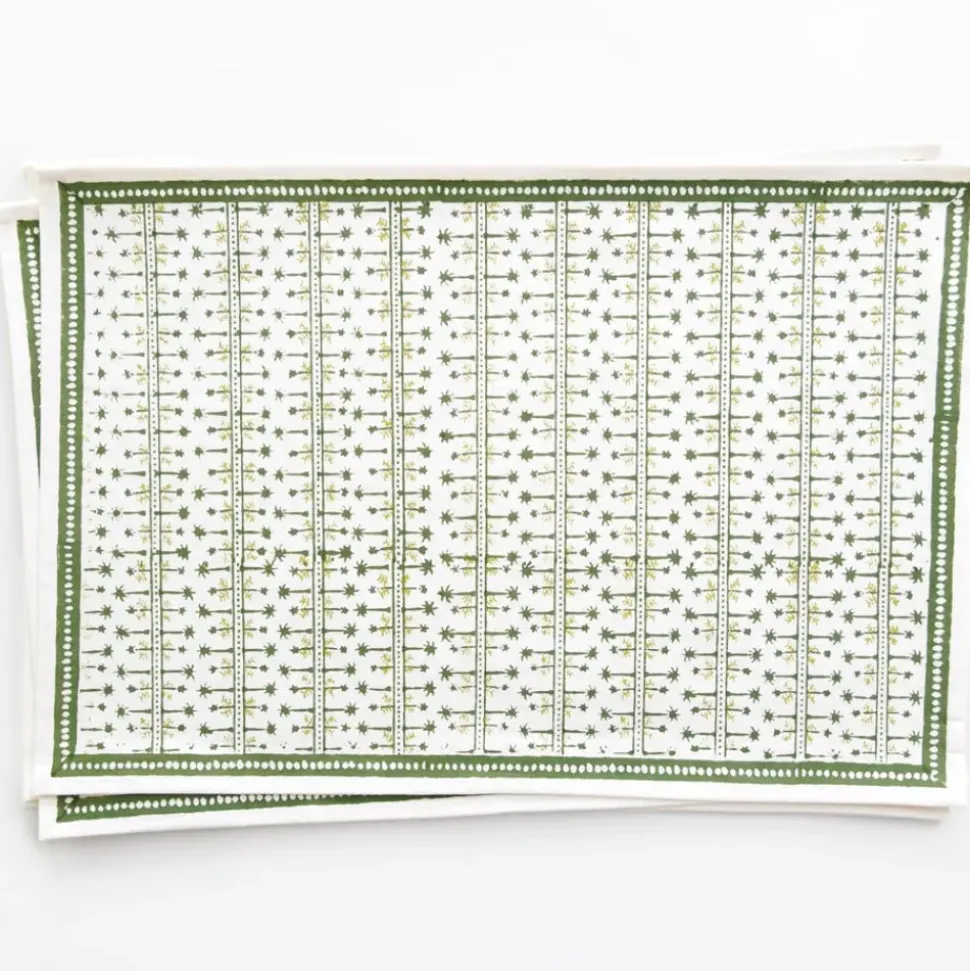 India Hicks Home Palm Avenue Hunter Green Placemat | Set of 4