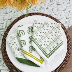 India Hicks Home Palm Avenue Hunter Green Napkin | Set of 4