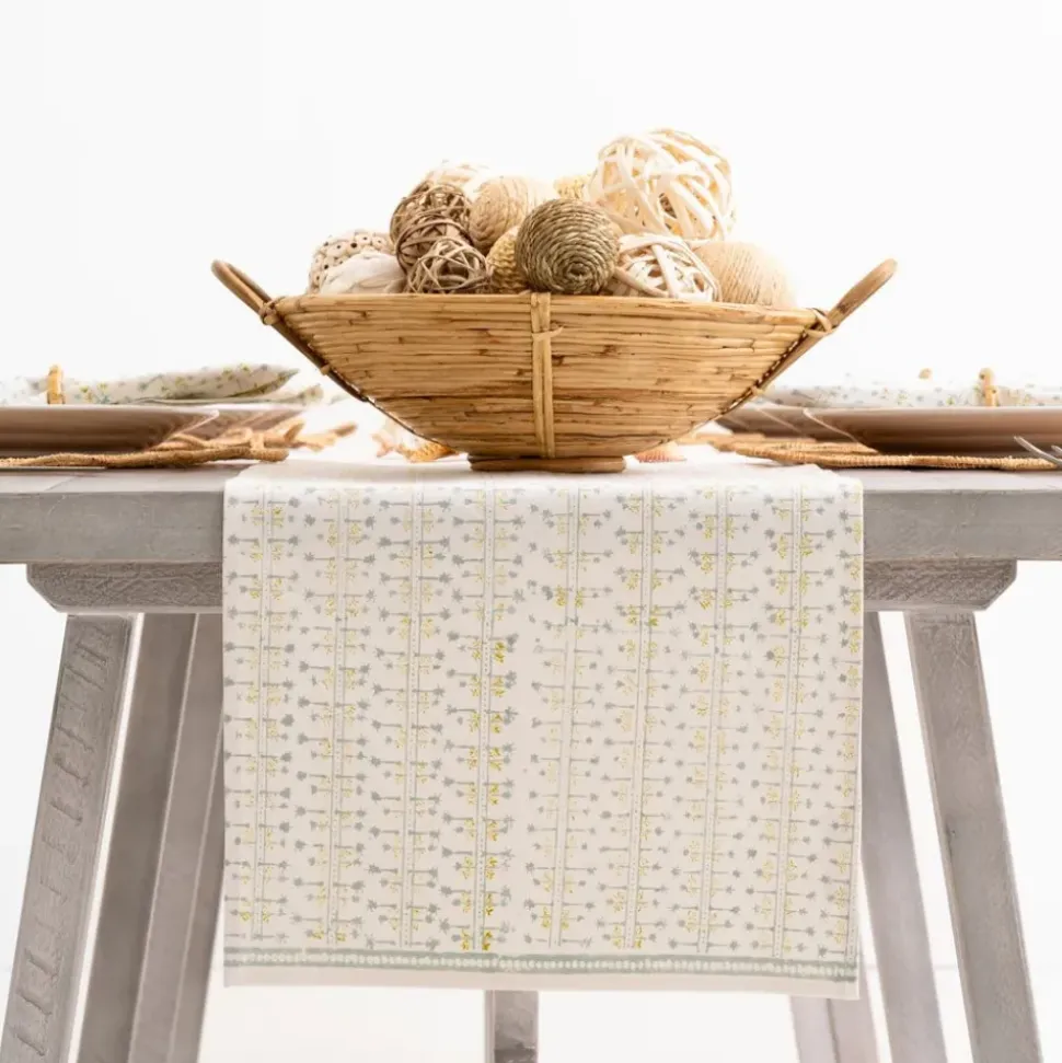 India Hicks Home Palm Avenue Seafoam Table Runner