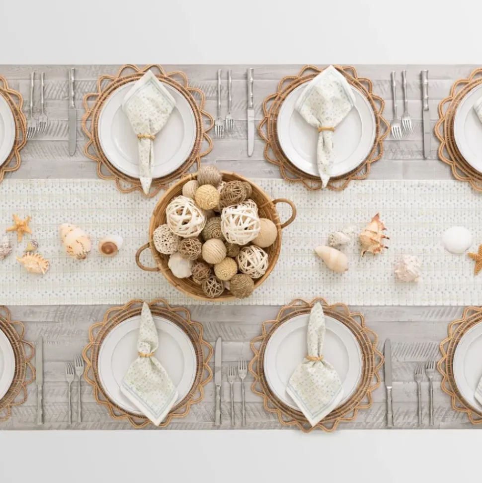 India Hicks Home Palm Avenue Seafoam Table Runner