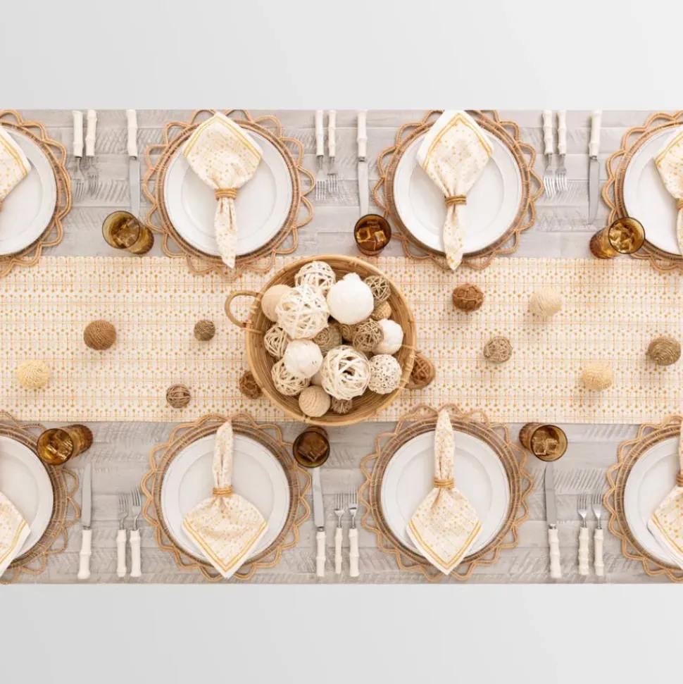 India Hicks Home Palm Avenue Golden Table Runner