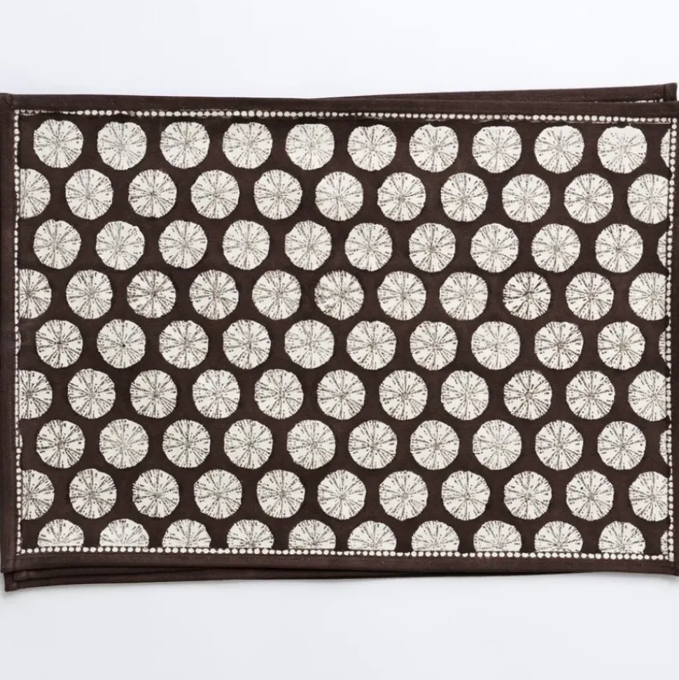 India Hicks Home Sea Biscuit Chocolate Placemats