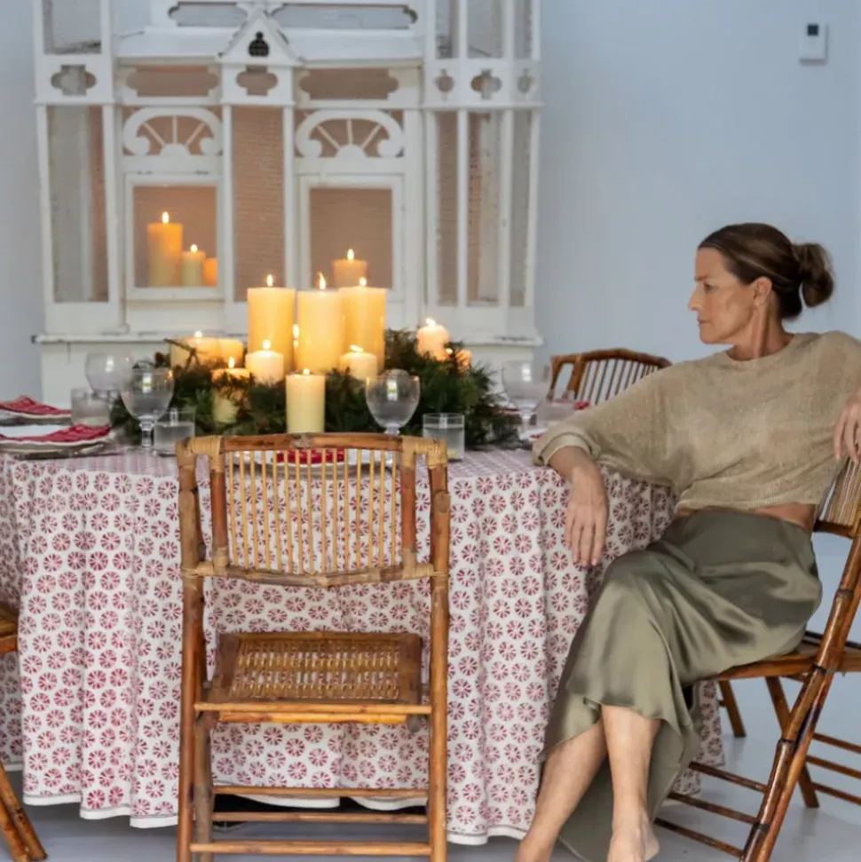 India Hicks Home Sea Biscuit Red Tablecloth